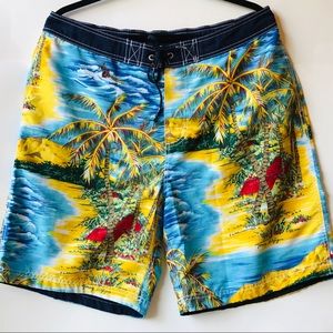 Tommy Hilfiger Tropical Palm Tree Swim Trunks